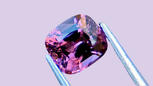 Luxurious purple cushion-cut natural spinel gemstone, perfect for fine jewellery and bespoke engagement rings.