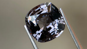 7.84 carats natural grey spinel from Mogok, Myanmar. Ethically sourced, untreated, top clarity, ideal for bespoke fine jewellery and collectors. 