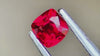 Vibrant neon red spinel gemstone, ethically sourced from Myanmar, perfect for custom jewellery designs.