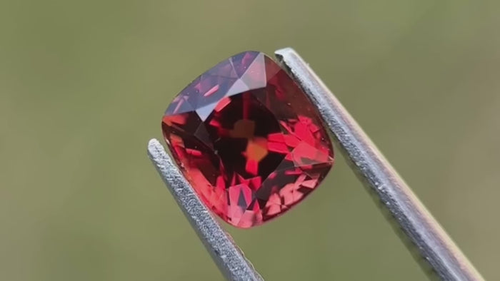 Red spinel, natural untreated Mogok, Burma-origin gemstone 