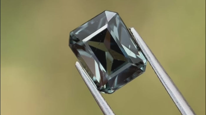 High-quality 3.58ct teal green Emerald-cut natural spinel, featuring brilliant step facets and stunning clarity, ideal for bespoke, luxury designs.