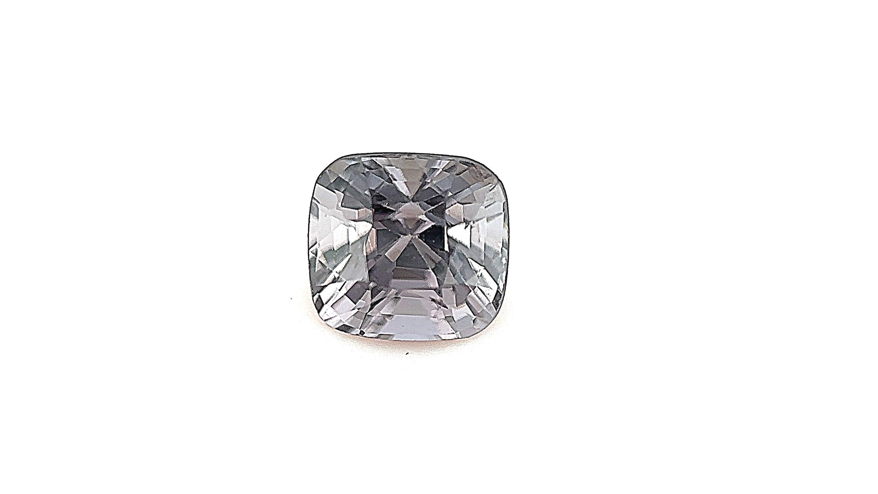 Grey Natural Spinel 1.35ct Eye Clean Clarity Cushion Cut