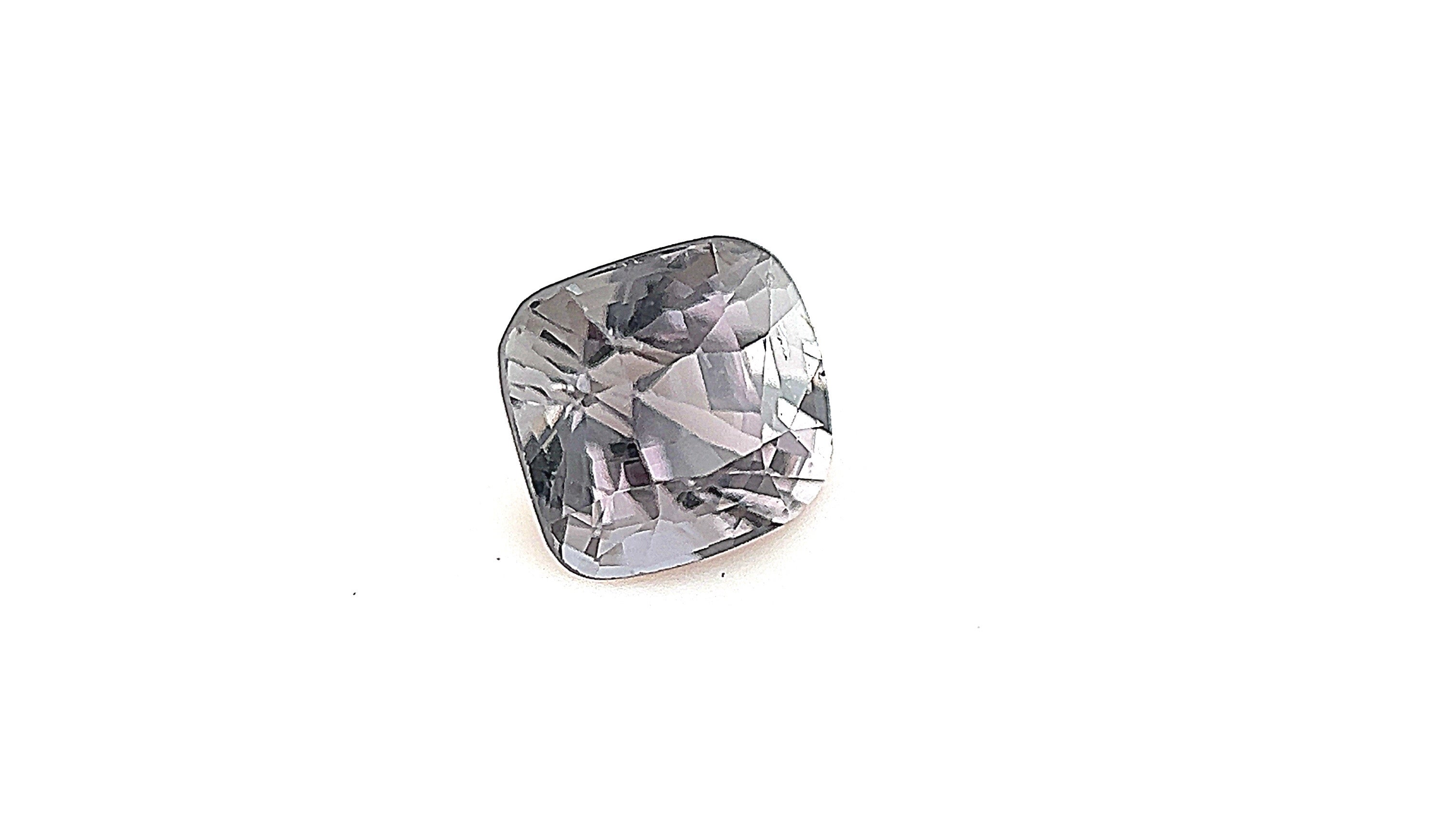Grey Natural Spinel 1.35ct Eye Clean Clarity Cushion Cut