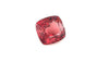 Pink brownish-red spinel natural gemstone, Burma origin, cushion-cut and hand-cut, photographed indoors with gemlight box lighting to highlight its unique colour and clarity. Ideal for a fine custom jewellery centre stone or engagement ring.